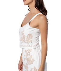 CIEBON Lyra Embroidered Sweetheart Neck Sleeveless Coordinating Top