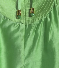 CIEBON Petite Size Georgina Split V-Neck Long Sleeve Tencel Voile Top