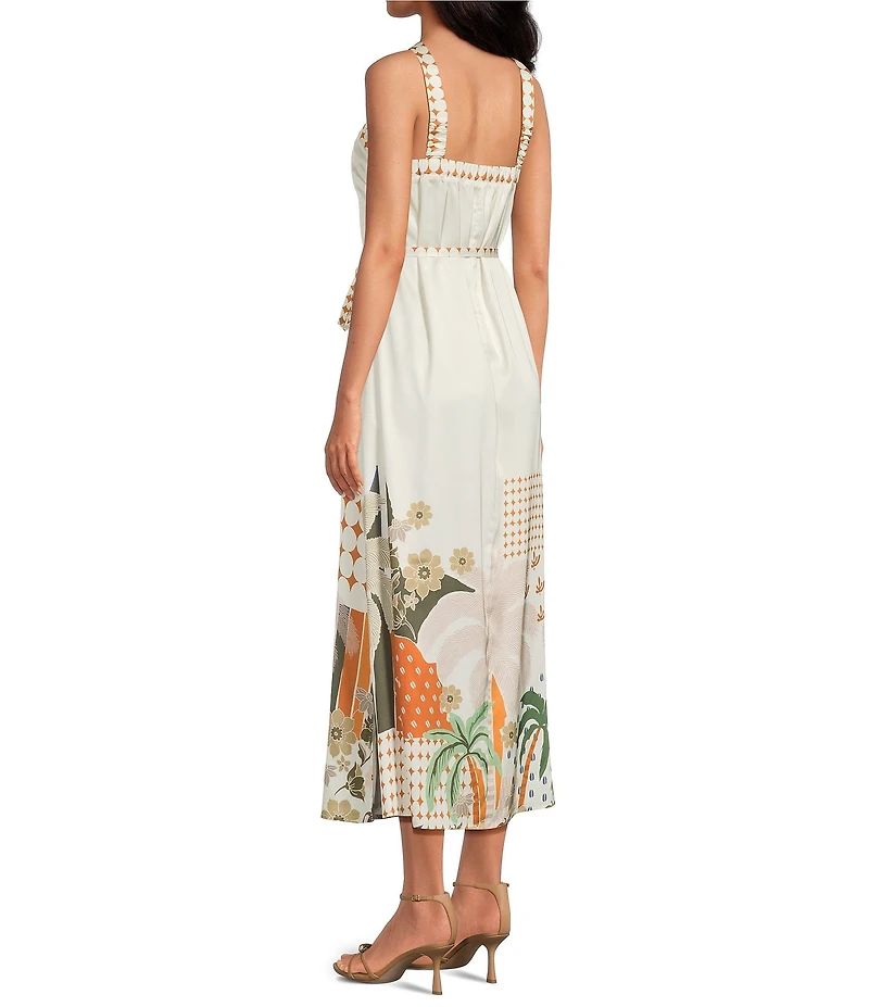 CIEBON Petite Size Pricella Halter Neck Sleeveless Satin Midi Dress