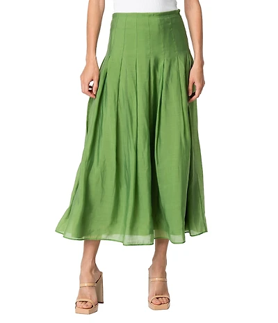 CIEBON Pheona High Waisted Pleated Coordinating Midi Skirt