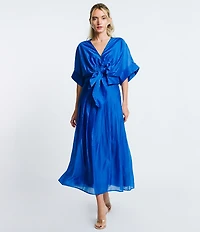 CIEBON Pheona Pleated High-Rise A-Line Coordinating Midi Skirt