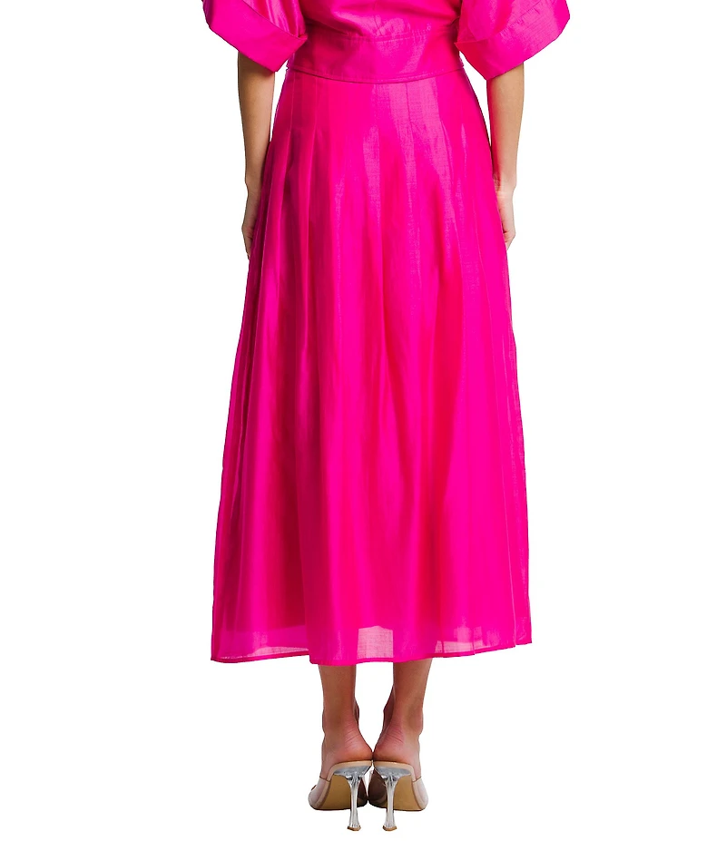 CIEBON Pheona Pleated High-Rise A-Line Coordinating Midi Skirt