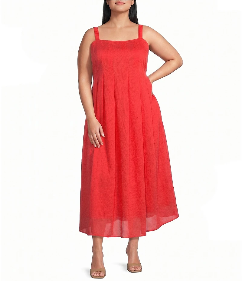 CIEBON Plus Size Claudia Square Neck Sleeveless A-Line Maxi Dress