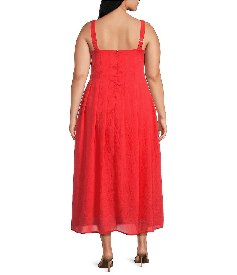 CIEBON Plus Size Claudia Square Neck Sleeveless A-Line Maxi Dress