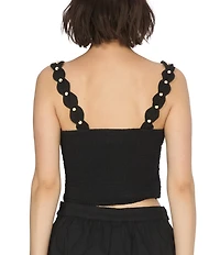 CIEBON Talia Soutache Embroidered Sweetheart Neck Sleeveless Top