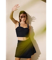 CIEBON Talia Soutache Embroidered Sweetheart Neck Sleeveless Top