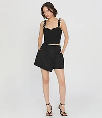 CIEBON Talia Soutache Embroidered Sweetheart Neck Sleeveless Top