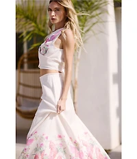 CIEBON Tallis Printed High-Rise A-Line Coordinating Skirt