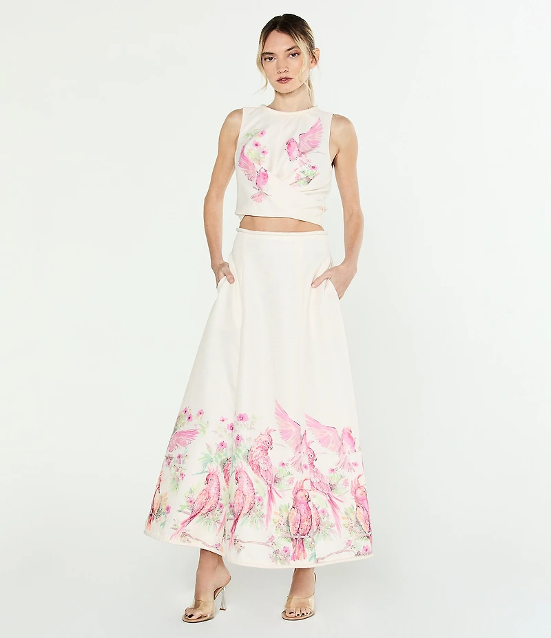 CIEBON Tallis Printed High-Rise A-Line Coordinating Skirt