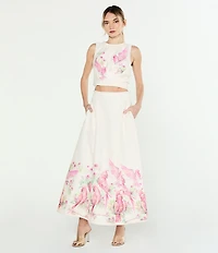 CIEBON Tallis Printed High-Rise A-Line Coordinating Skirt
