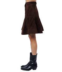 CIEBON Tiffany High Rise Faux Suede Button Front Skirt