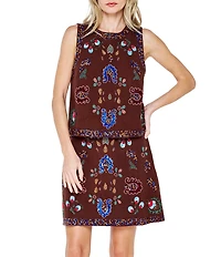CIEBON Viveka Beaded Sequin Crew Neck Sleeveless Coordinating Tank Top