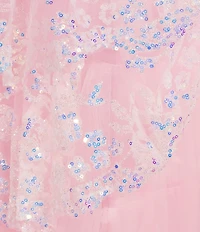 Cinderella Couture Off-The-Shoulder Sequin Embellished Layered Lace Tulle Long Dress