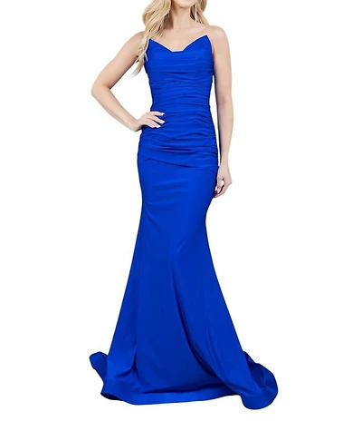 Cinderella Couture Strapless Ruched Mermaid Long Dress
