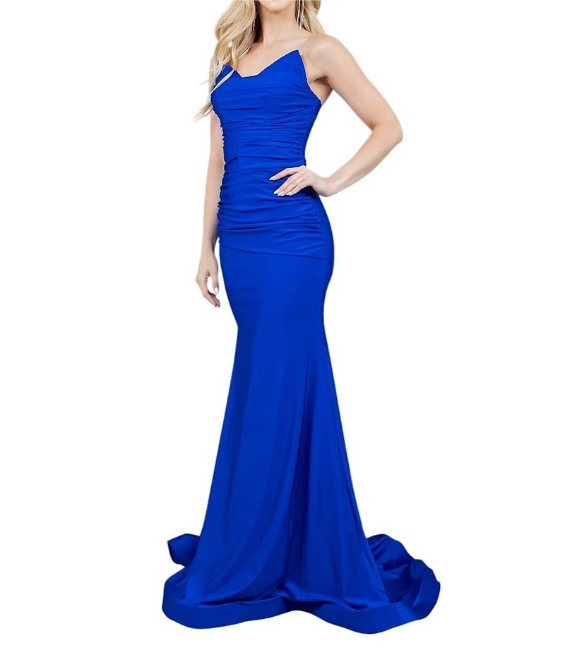 Cinderella Couture Strapless Ruched Mermaid Long Dress