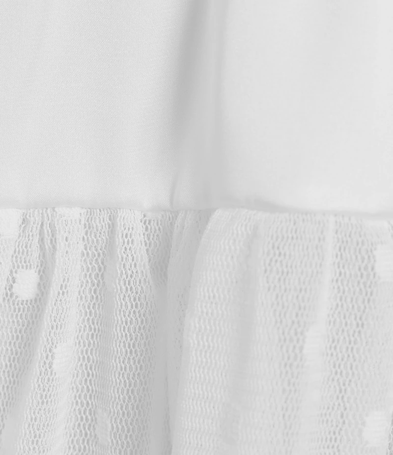 Cinema Etoile Dot Mesh Padded Cup Longline Bustier & Skirt Lingerie Set