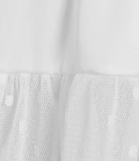 Cinema Etoile Dot Mesh Padded Cup Longline Bustier & Skirt Lingerie Set