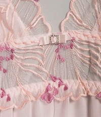 Cinema Etoile Kat Soft Cup Halter Chiffon Floral Embroidery Babydoll