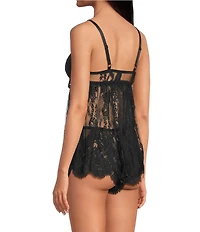 Cinema Etoile Molded Cup Eyelash Lace Cami and Short Set