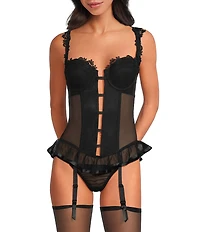 Cinema Etoile Molded Cup Mesh Bustier Lingerie Set