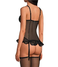 Cinema Etoile Molded Cup Mesh Bustier Lingerie Set