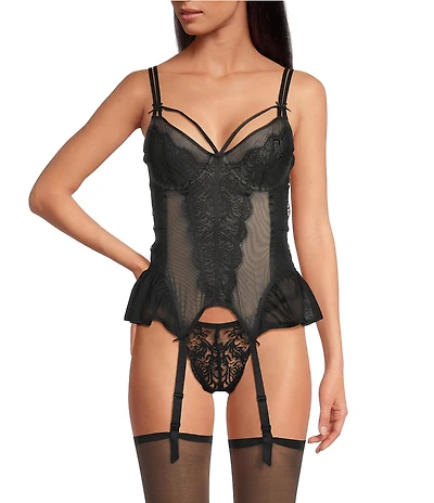 Cinema Etoile Molded Strappy Cup Lace & Garter Bustier