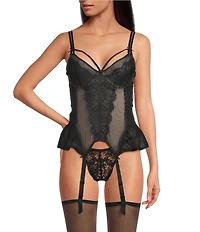 Cinema Etoile Molded Strappy Cup Lace & Garter Bustier