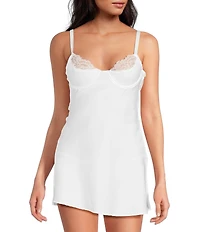 Cinema Etoile Padded Cup Satin Open-Back Lace Babydoll
