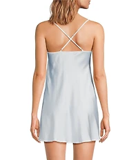 Cinema Etoile Satin Chemise & Sheer Butterfly Robe Set