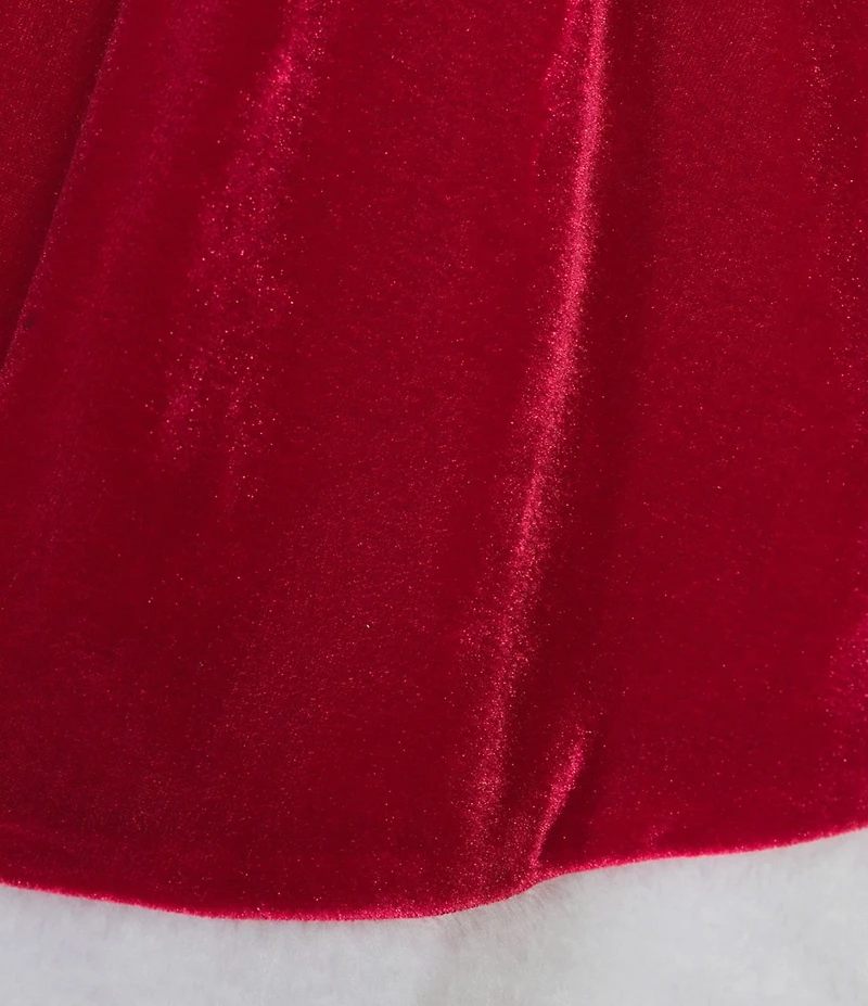Cinema Etoile Sexy Santa Sleeveless Sweetheart Neck Padded Cup Stretch Velvet & Sherpa Babydoll