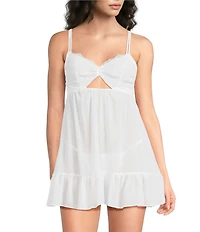 Cinema Etoile Soft Cup Lace and Chiffon Tie Back Babydoll