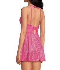 Cinema Etoile Soft Cup Lace and Mesh High Neck Babydoll