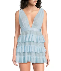 Cinema Etoile Soft Cup Pleated Ruffle Babydoll