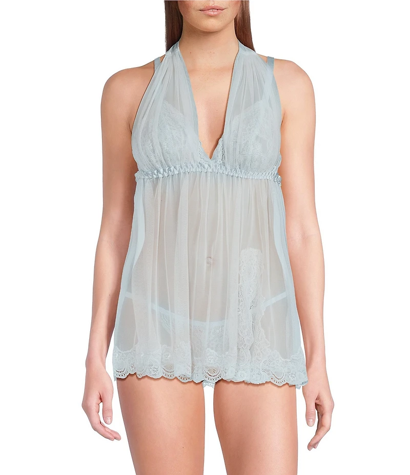 Cinema Etoile Soft Triangle Cup Lace and Tulle Babydoll