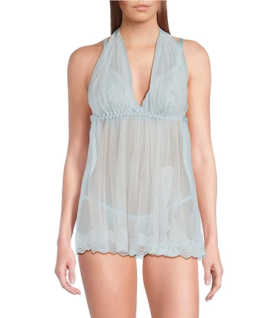 Cinema Etoile Soft Triangle Cup Lace and Tulle Babydoll