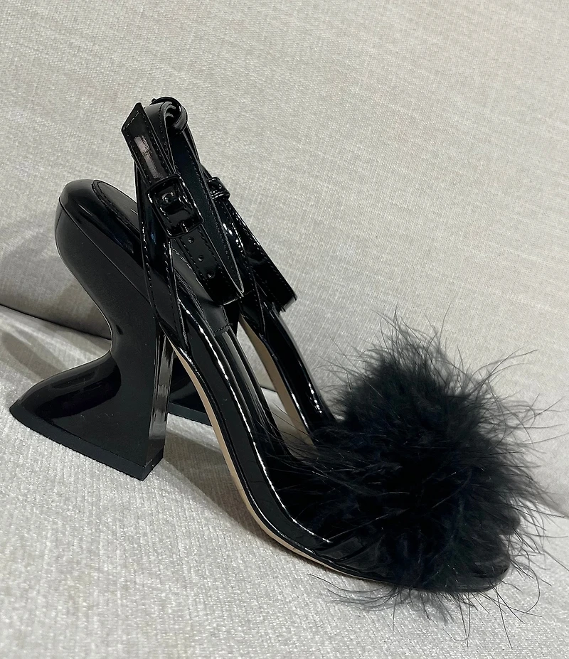 Circus NY by Sam Edelman Brenna Ostrich Feather Ankle Strap Dress Sandals