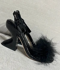 Circus NY by Sam Edelman Brenna Ostrich Feather Ankle Strap Dress Sandals