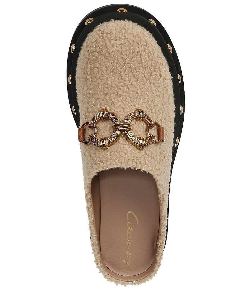 Circus NY by Sam Edelman Annie Sherpa Chain Bit Platform Clogs