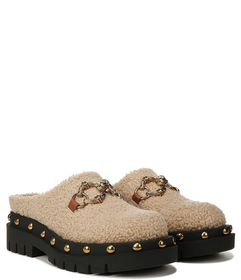Circus NY by Sam Edelman Annie Sherpa Chain Bit Platform Clogs