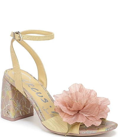 Circus NY by Sam Edelman Aria Floral Print Flower Embellished Ankle Strap Dress Sandals