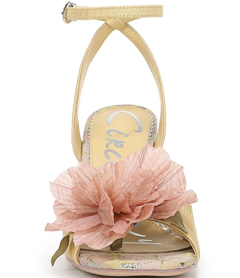 Circus NY by Sam Edelman Aria Floral Print Flower Embellished Ankle Strap Dress Sandals