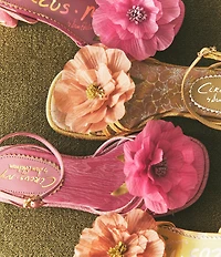 Circus NY by Sam Edelman Aria Floral Print Flower Embellished Ankle Strap Dress Sandals