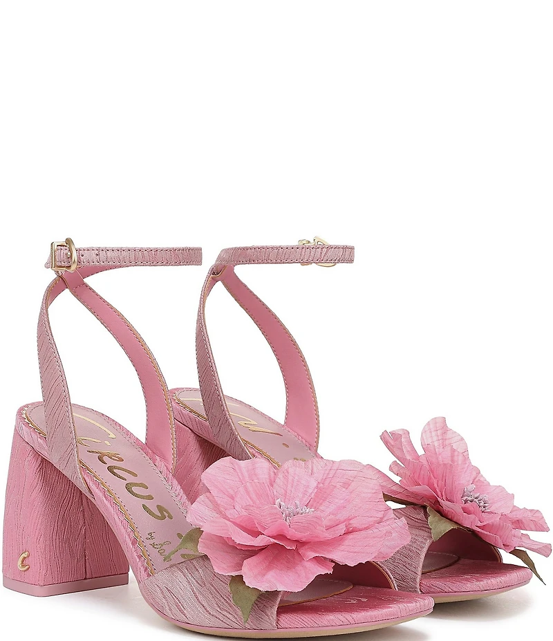 Circus NY by Sam Edelman Aria Flower Embellished Ankle Strap Dress Sandals