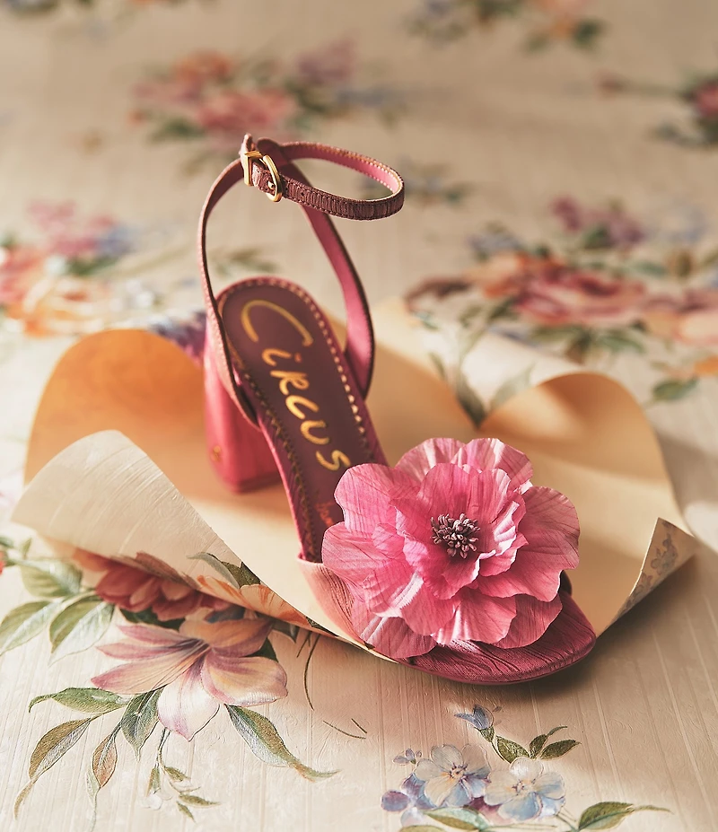 Circus NY by Sam Edelman Aria Flower Embellished Ankle Strap Dress Sandals