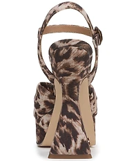 Circus NY by Sam Edelman Audrea Leopard Fabric Ankle Strap Platform Sandals