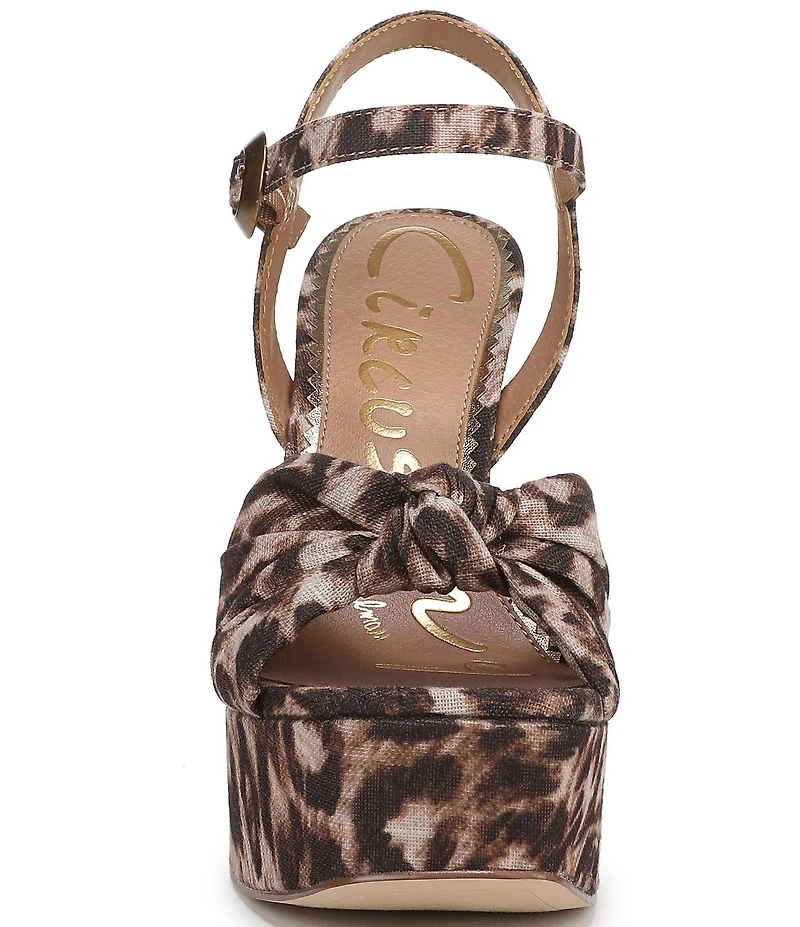 Circus NY by Sam Edelman Audrea Leopard Fabric Ankle Strap Platform Sandals