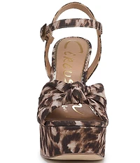 Circus NY by Sam Edelman Audrea Leopard Fabric Ankle Strap Platform Sandals