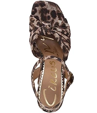Circus NY by Sam Edelman Audrea Leopard Fabric Ankle Strap Platform Sandals
