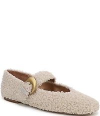 Circus NY by Sam Edelman Bella Plush Faux Shearling Mary Jane Ballerina Flats