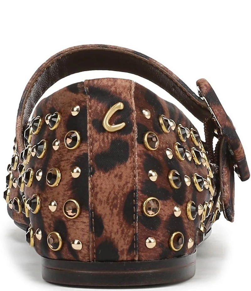 Circus NY by Sam Edelman Blaire Leopard Print Jewel Studs Mary Jane Flats